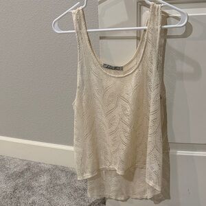 Elegant Cream Lace Tank Top